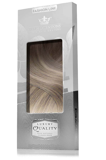 Fashion Line clip-in extensions with Sombré balayage in Chocolate Dark Brown & Light Blonde – Rubin Extensions®