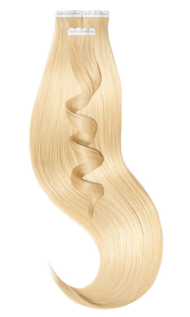 Front view of Honey Blonde invisible tape-in extensions, Excellence Line, 35–55 cm – Rubin Extensions®