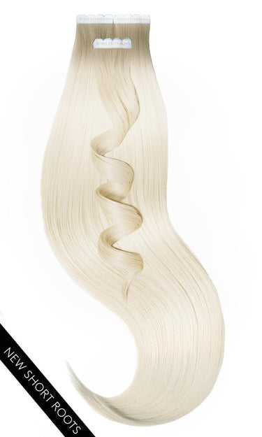 Excellence Line tape-in extensions in Hazelnut Brown & Summer Blonde, rooted color blend, 46 cm – Rubin Extensions®