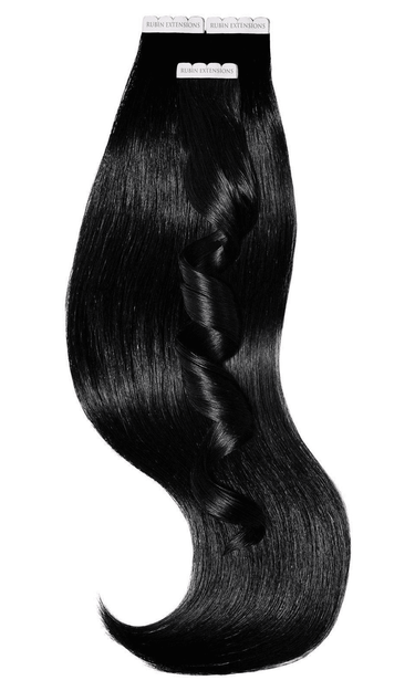 Black Pro-Deluxe Line tape-in extensions, 40–50 cm, 100% Remy human hair – Rubin Extensions®