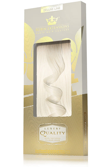 Packaging for Natural Golden Brown & Light Blonde tape-in extensions, short root collection – Rubin Extensions®
