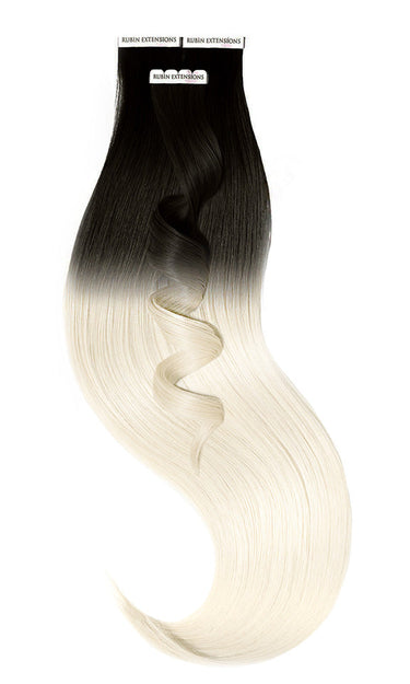 Ombré Line tape-in extensions in Black & Light Blonde, 51 cm, 100% human hair – Rubin Extensions®