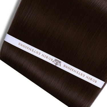 Chocolate Dark Brown Genius Weft tape-in extensions, 100% Remy human hair – Rubin Extensions®