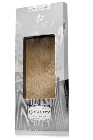 Gift packaging for Fashion Line clip-ins in Black-Brown & Light Brown Caramel – Rubin Extensions®