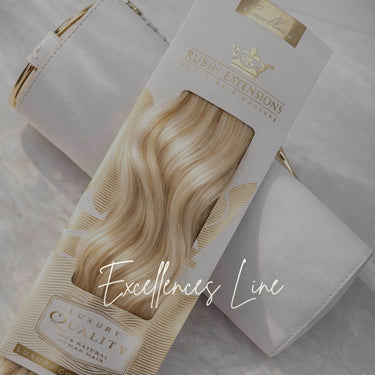 Gift packaging for Chestnut Dark Brown tape-in extensions, Invisible Line – Rubin Extensions®