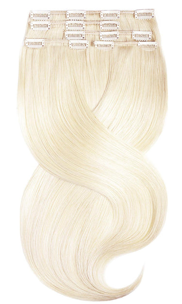 Golden Blonde clip-in extensions, Fashion Line, 100% Remy human hair – Rubin Extensions®