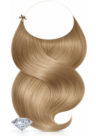 Light Brown Caramel halo human hair band, one-piece extensions, Diamond Line – Rubin Extensions®