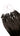 Close-up of individual Black-Brown microring strands, glossy Remy human hair – Rubin Extensions®