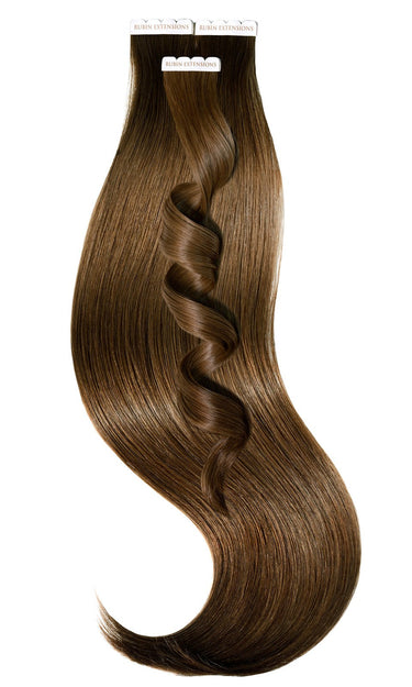 Natural Golden Brown Invisible Line tape-in extensions, 100% human hair, 50 g pack – Rubin Extensions®