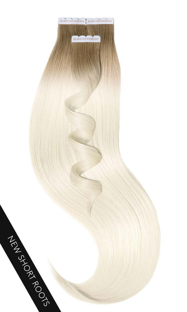 Full view of Shadowed Blonde tape-in extensions, 41–51 cm, Remy quality – Rubin Extensions®